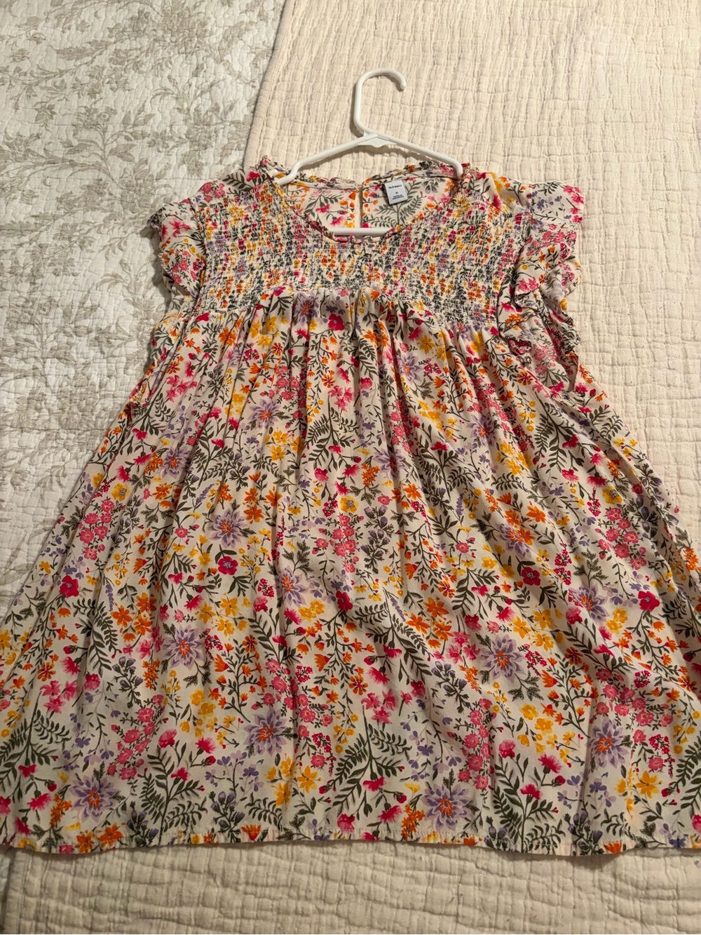 Floral Smocked Summer Top- Pink & Yellow